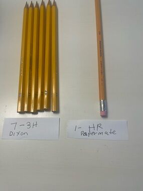 Dixon’s Eldorado Pencils Sharpened 7 3 H Pencils + 1 Paper Mate HR with Eraser